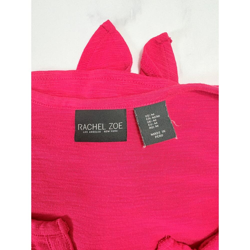 Rachel Zoe Tie Front Top Red Coral Button Front Lightweight Summer Vacation- M - Picture 3 of 12